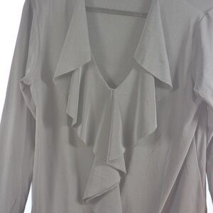 Black Stretch Fabric Frills Top SZ 12 Simple the Best